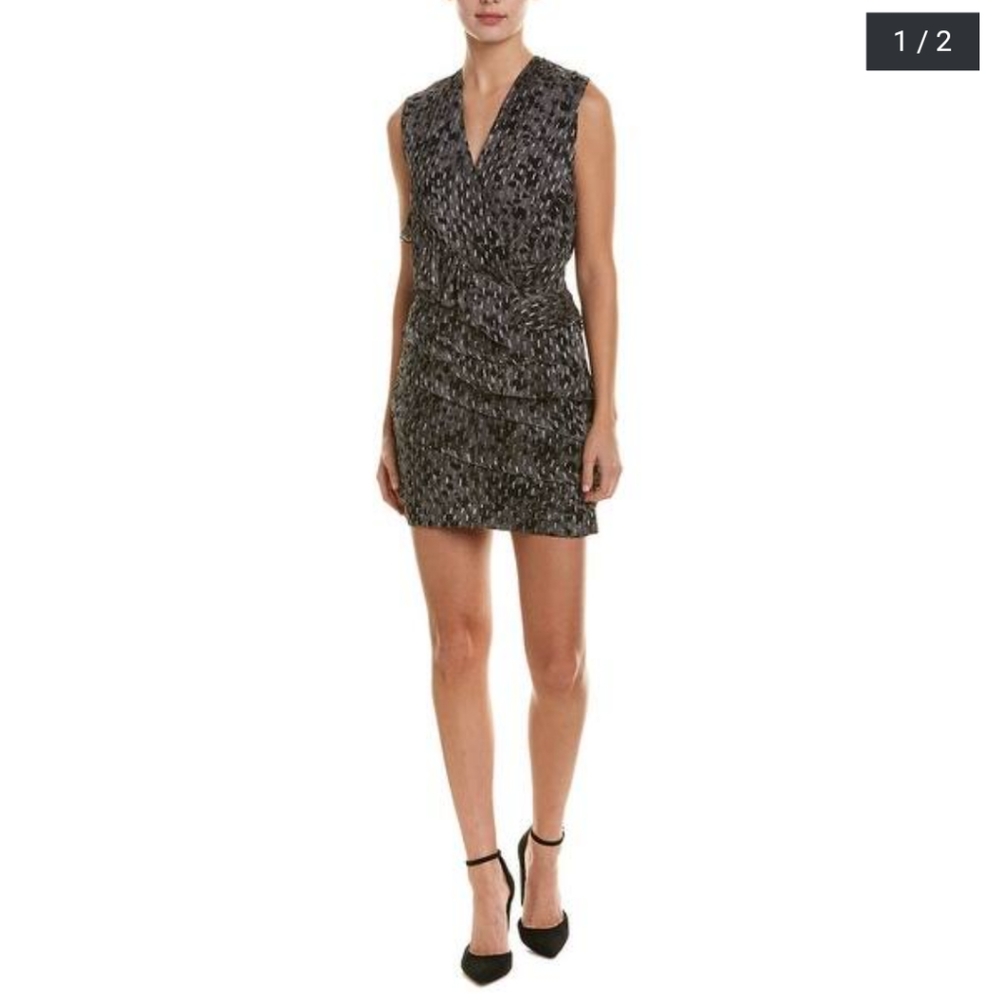 IRO CORIE METALLIC FIL COUPE DRESS 36/6
